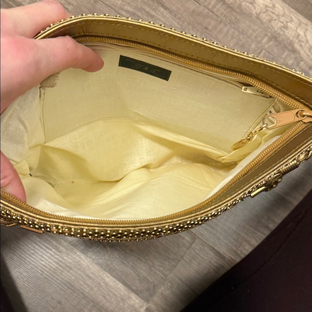 Y&S Vintage Gold Disco mesh Women's Bag - Picture 4 of 7